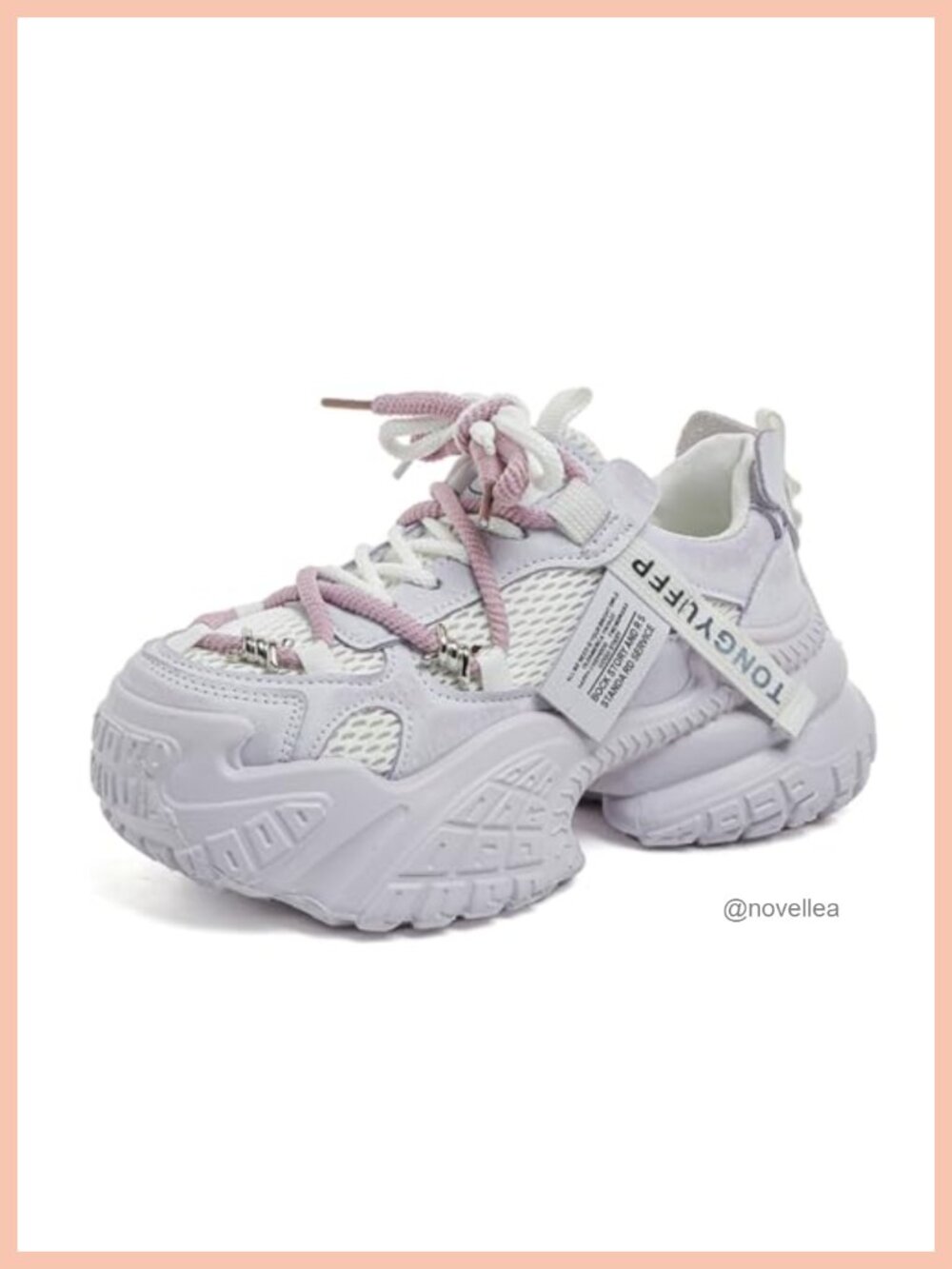 Chunky Platform Sneakers Lace Up Fashion Tennis Shoes for Streetwalk Gym